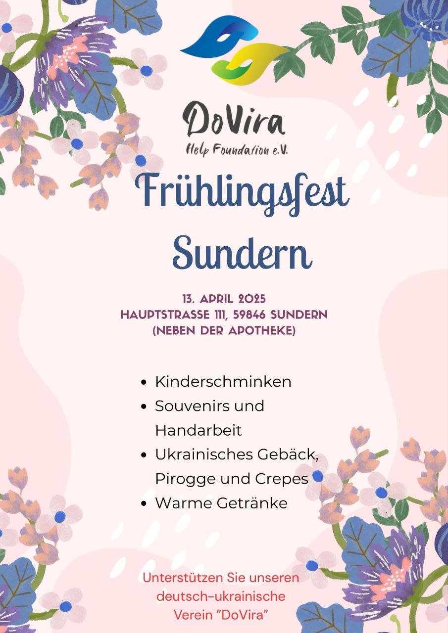 Dovira Verkaufsstand beim Frühlingsfest in Sundern .13.4.2025 Hauptstrasse 111 59846 Sundern (neben der Apotheke)